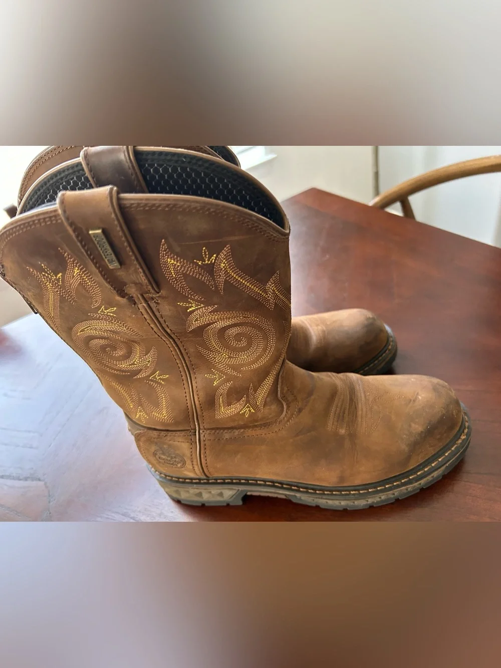 Georgia Boot Brown Leather Work Boot Interior Label View size 9M